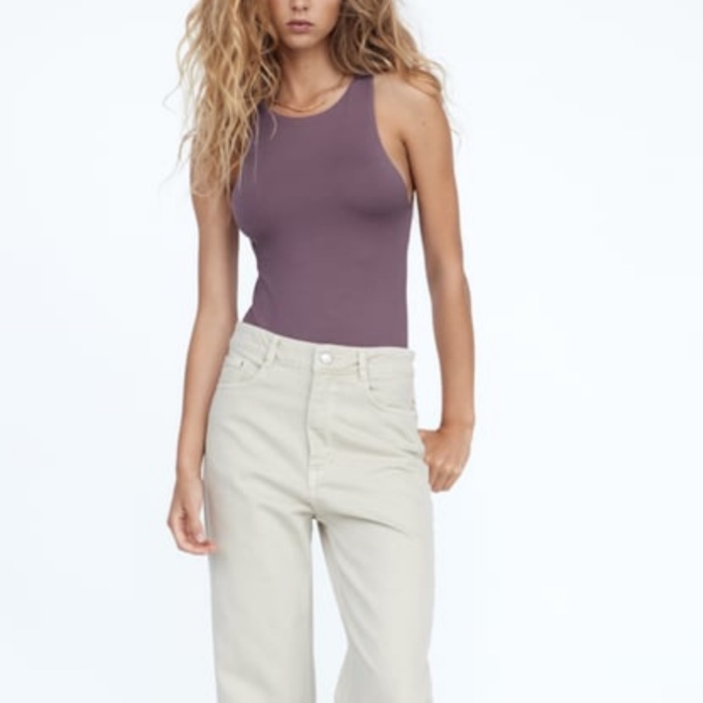 High Neck Purple Bodysuit
